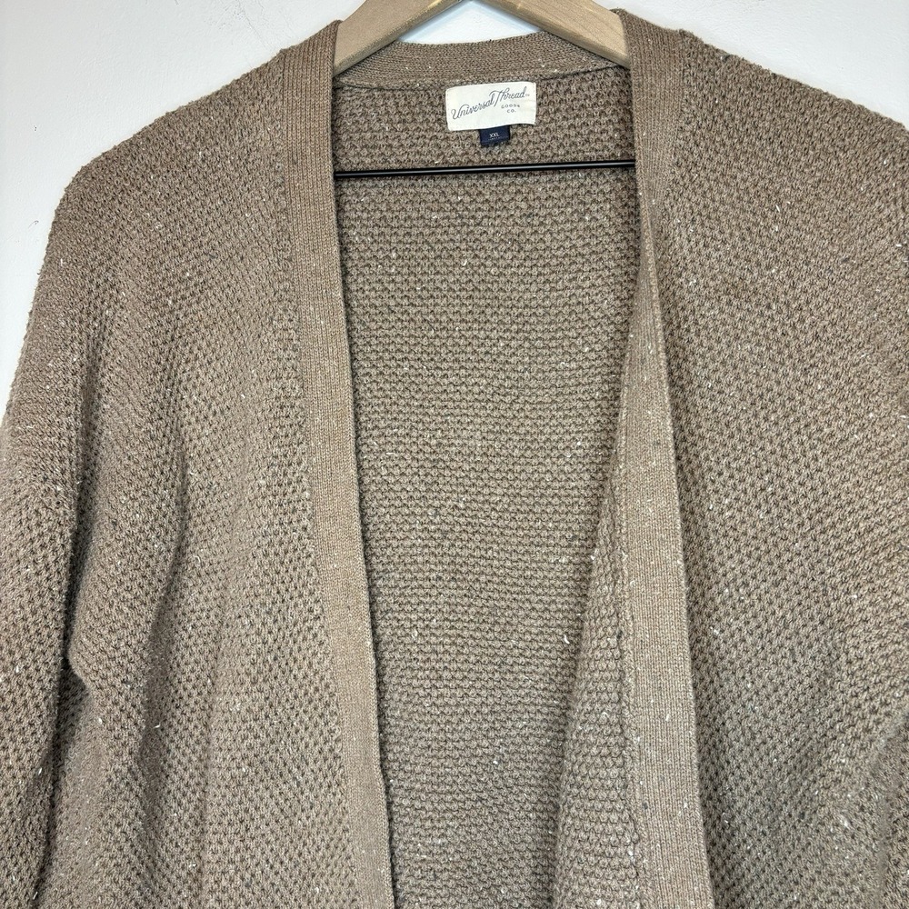 Universal Thread Women Waffle Knit Cardigan Sweater Brown Grandpa‎ XXL Cottage